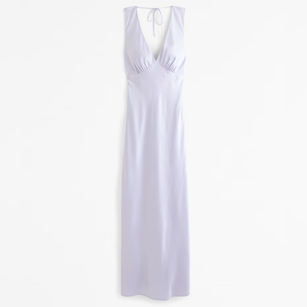 Abercrombie Plunge Cowl Back Maxi Dress Light Purple